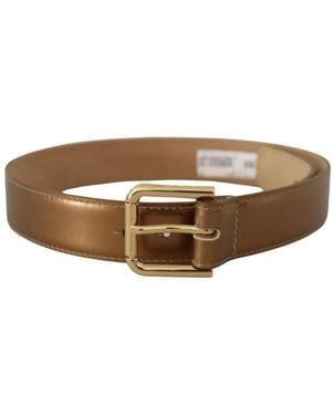 Dolce & Gabbana Bronze Leren Riem - Bruin