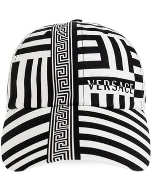 Versace Accessoires ,Zwart ,Katoen Printed Cotton Baseball Cap