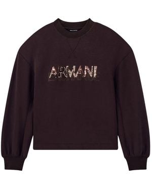 ARMANI EXCHANGE Hoodies & Sweatvesten ,Bruin ,Polyester Stretch Viscose Scuba Sweatshirt - Paars