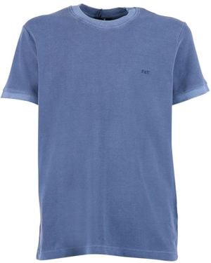 Fay T-Shirt Piquet Tinto Frosted - Blauw