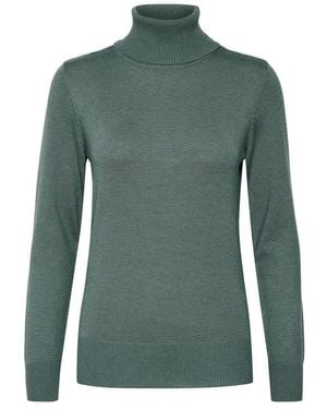 Saint Tropez Weicher rollkragenpullover, sagebrush melange - Grün