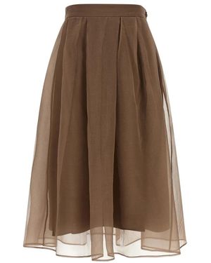 Brunello Cucinelli Circle Midi Rok - Bruin
