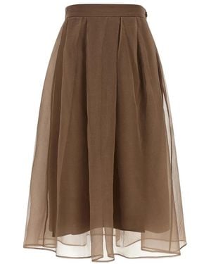 Brunello Cucinelli Circle Midi Rok - Bruin