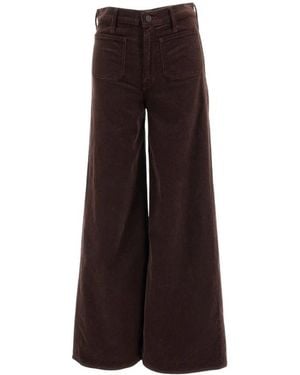 Mother Wide Trousers - Brown