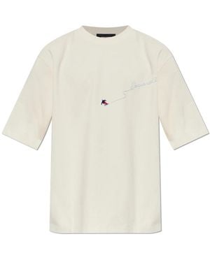 DSquared² Tops ,Katoen Katoenen T-Shirt Met Geborduurd Logo - Naturel