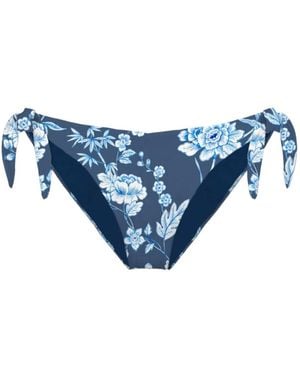 Mc2 Saint Barth Bloemen Vogelprint Bikini Broekje - Blauw