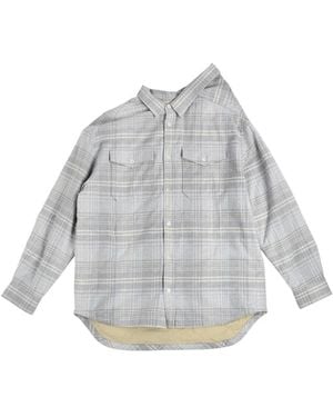 Y. Project Camicia trapuntata con spalle tagliate in tartan blu - Grigio