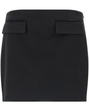 Ferragamo Rokken ,Zwart ,Wol Wollen Minirok Met Kasjmier