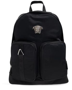 Versace Rucksack Mit Medusa-Kopfförmiger Applikation - Schwarz