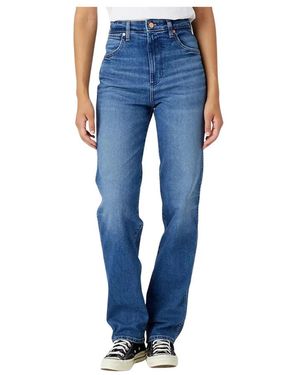Wrangler Jeans ,Blauw ,Katoen Mom Straight Jeans