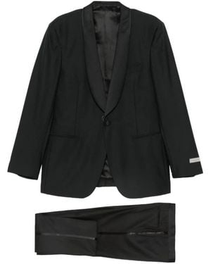 Canali Kostuums ,Zwart ,Wol Single-Breasted Wool Suit