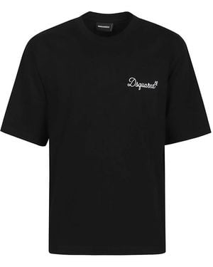 DSquared² Signature T-Shirt Mit Lockerem Schnitt - Schwarz