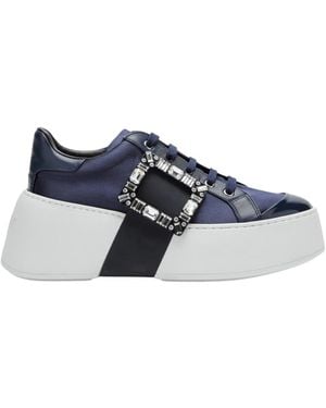 Roger Vivier Viv' Run Strass Schnürsenkel-Sneaker - Blau