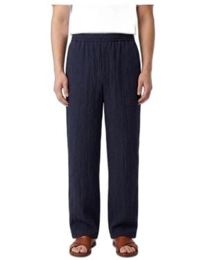 Giorgio Armani Wide Leg Viscose Blend Broeken - Blauw