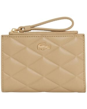 Lacoste Porte-Monnaie Crocodelle Cuir - Naturel