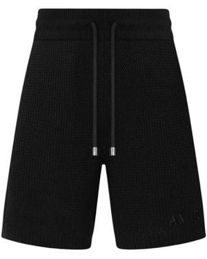 Amiri Korte Broeken ,Zwart ,Katoen Logo Haakwerk Korte Broek