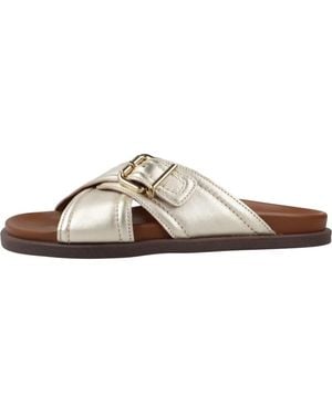 Alpe Schnalle Sandalen Sliders - Braun