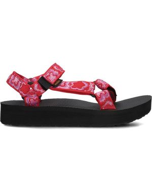 Teva Rote Flache Sandalen W Midform Universal