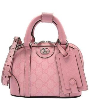 Gucci Gg Supreme 2Way Mini Dome Bag - Pink