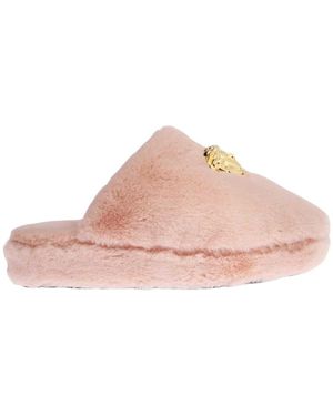 Versace Faux Fur Slides Sandalen - Roze
