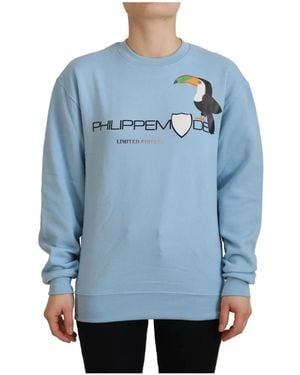Philippe Model Blauer logo-print langarm pullover