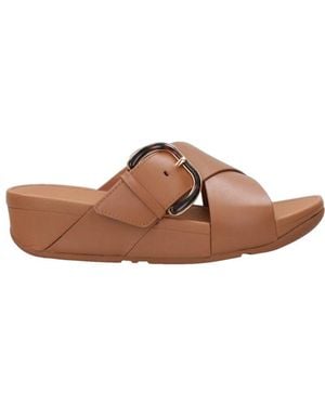 Fitflop Braune Lederkreuzriemensandalen
