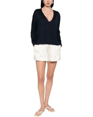 Be You Truien & Vesten ,Blauw ,Nylon V-Hals Breiwerk