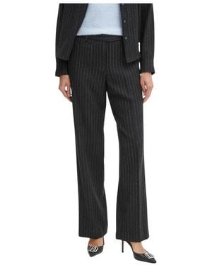 Michael Kors Pinstripe Wool Blend Pants - Zwart