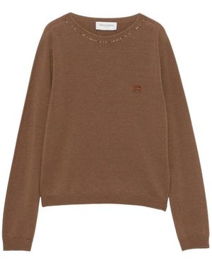 Ermanno Scervino Round-Neck Knitwear - Marron