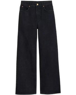 B Sides Jeans ,Zwart ,Katoen Zwarte Wijde Pijp Jeans Elissa - Blauw