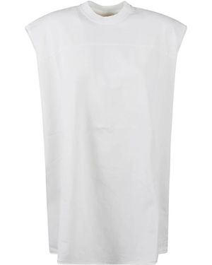 Mordecai Tops ,Wit ,Katoen Sleeveless Tanktop Met Strepen Op De Rug