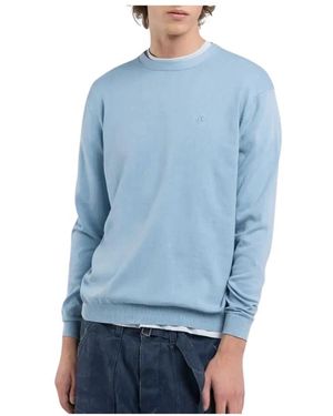 Replay Round-Neck Knitwear - Azul