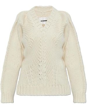 Jil Sander Wollpullover - Weiß