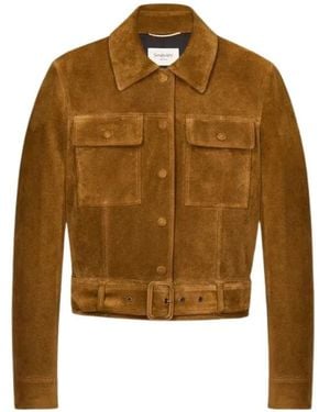 Saint Laurent Leather Jackets - Marrón