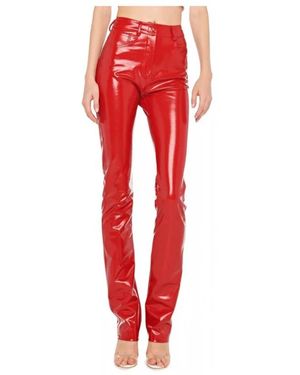 Norma Kamali Slim-Fit Trousers - Rouge