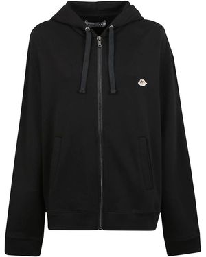 Fiorucci Hoodies & Sweatvesten ,Zwart ,Katoen Zwarte Hoodie Met Rits