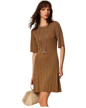 Twinset Knitted Dresses - Brown