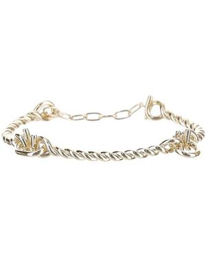 Ferragamo Brass Torchon Hook Bracelet - Metallic