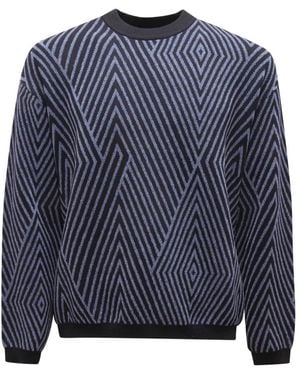 Armani Maglione Wool Blend Sweater E - Blau