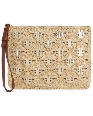Rabanne Lurex Detail Sand Clutch Tas - Metallic