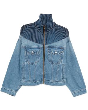 Mother Jassen ,Blauw ,Denim Cropped Denim Jacket