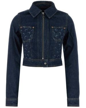 Marine Serre Denim Jackets - Blue