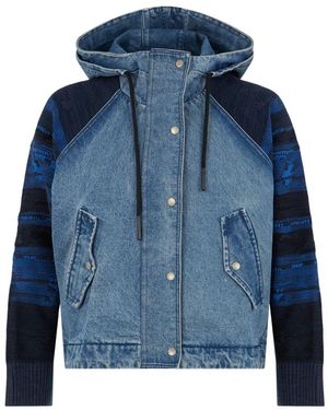 DIESEL Jassen ,Blauw ,Denim Denim Jack Met Capuchon
