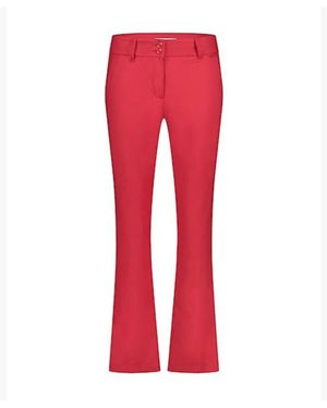 Red Button Flare Broek Bibette Crp Smart Kleur - Rood