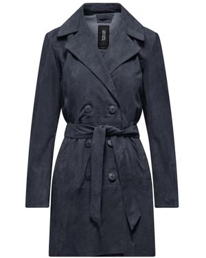 Bomboogie Lange Leren Jas - Blauw