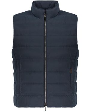 Moorer Jassen ,Blauw ,Polyester Gewatteerd Vest Met Zakken