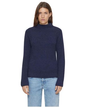 Closed Gebreide Trui Met Coltrui - Blauw