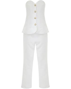 Kocca Eleganter Abend Jumpsuit - Weiß