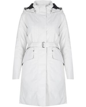Geox Jassen ,Wit ,Polyester Hooded Jas Met Ritssluiting