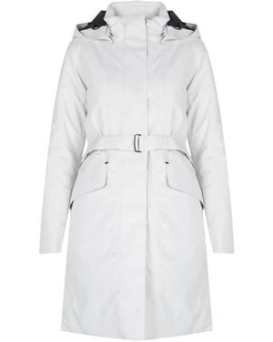 Geox Jassen ,Wit ,Polyester Hooded Jas Met Ritssluiting